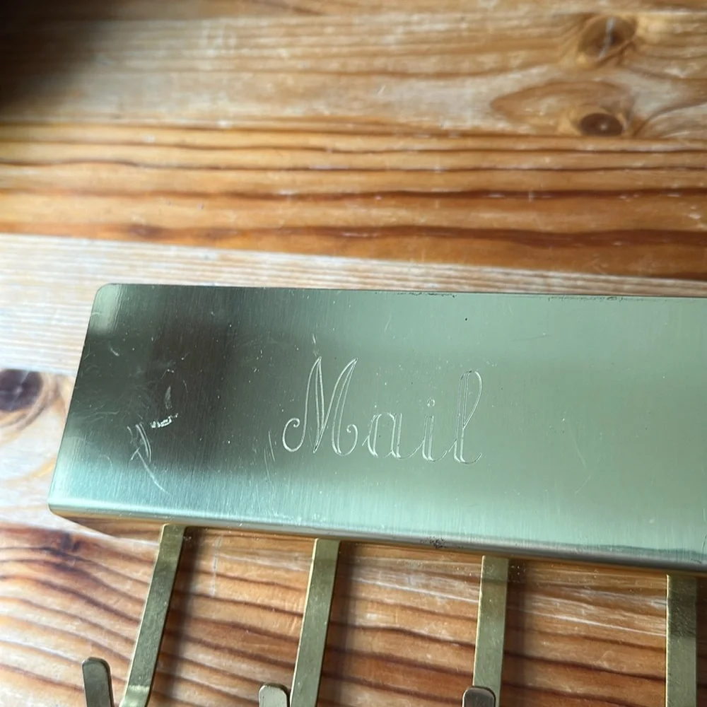 Vintage Mail Holder with Hooks